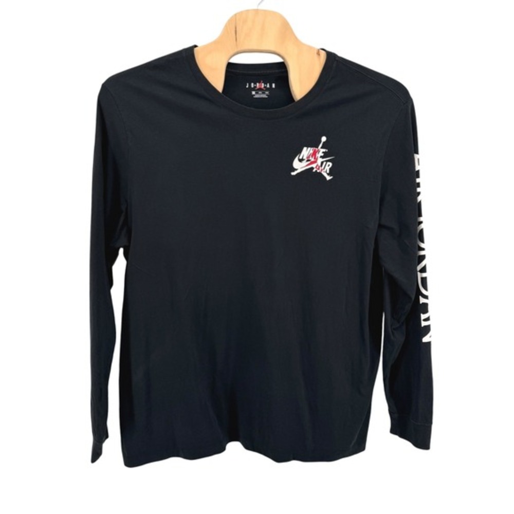 Nike Air Jordan Long Sleeve T-Shirt Mens 3XL Pre-Owned Black Jumpman Graphic